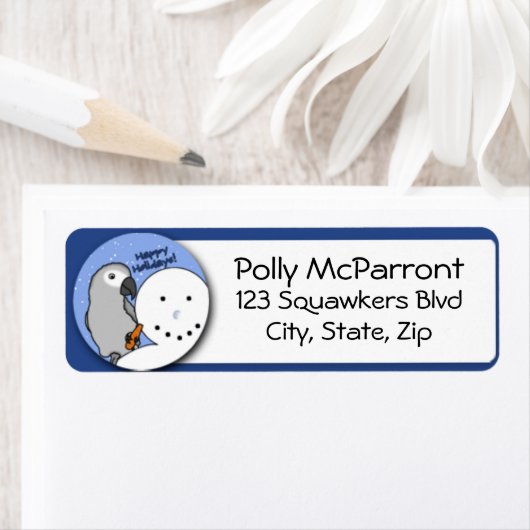 Sneeuwman Congo African Grey Etiket (Insitu)