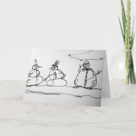 Sneeuwman Contour Kunst Kaart