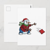 Sneeuwman Cornhole Kerstmis 2026 Vakantie Tailgate Briefkaart (Voorkant / Achterkant)