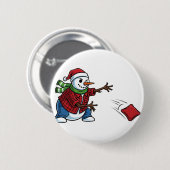 Sneeuwman Cornhole Kerstmis 2026 Vakantie Tailgate Ronde Button 5,7 Cm (Voorkant /achterkant)