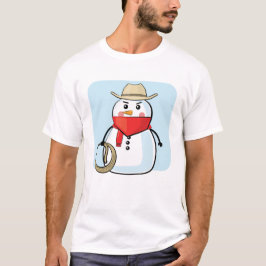Sneeuwman Cowboy - Grappige Illustratie T-shirt