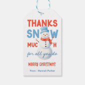 Sneeuwman Dank je wel heel erg Cadeaulabel (Achterkant)