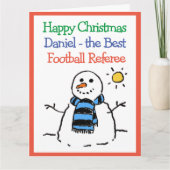 Sneeuwman Design Happy Christmas to Football Schei Kaart (Voorkant)