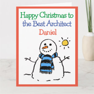 Sneeuwman Design Prettig Kerstfeest toegewensd aan Kaart