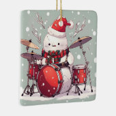 Sneeuwman die de Drums speelt Keramisch Ornament (Rechts)