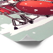 Sneeuwman die de Drums speelt Poster (Hoek)
