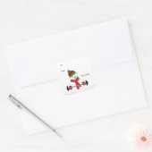 Sneeuwman die gewichten heft vierkante sticker (Envelop)