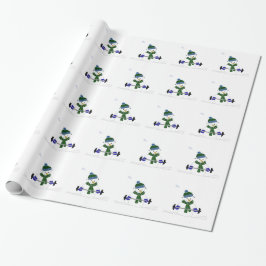 Sneeuwman die gewichten tilt cadeaupapier