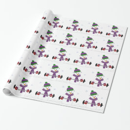 Sneeuwman die gewichten tilt cadeaupapier