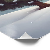 Sneeuwman die Kerstboom versieren Perfect Poster (Hoek)