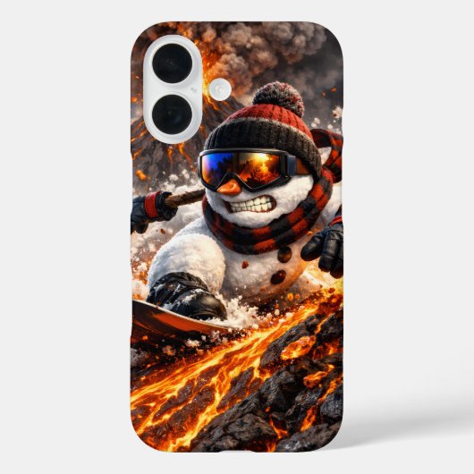 Sneeuwman die naar beneden dendert op een actieve  Case-Mate iPhone case (Achterkant)