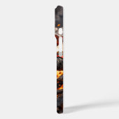 Sneeuwman die naar beneden dendert op een actieve  Case-Mate iPhone case (Achterkant / Links)