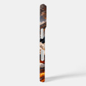 Sneeuwman die naar beneden dendert op een actieve  Case-Mate iPhone case (Achterkant / Rechts)