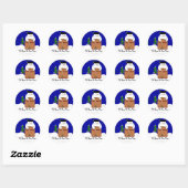 Sneeuwman die op drums speelt ronde sticker (Vel)