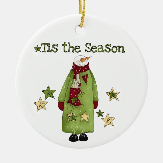 Sneeuwman Dit Het Seizoen Ornament (Voorkant)