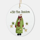 Sneeuwman Dit Het Seizoen Ornament (Links)