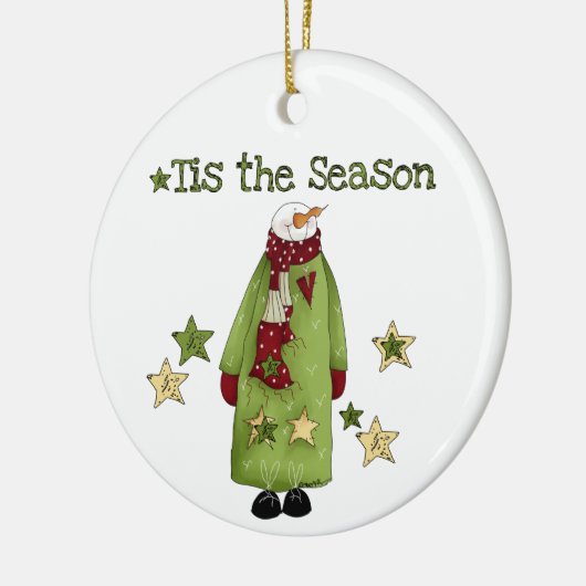 Sneeuwman Dit Het Seizoen Ornament (Links)