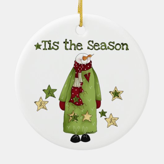 Sneeuwman Dit Het Seizoen Ornament (Achterkant)