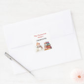 Sneeuwman Dit kerstboek is van Naam Vierkante Sticker (Envelop)