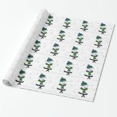 Sneeuwman doet martial arts cadeaupapier (Uitgerold)