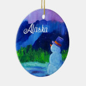Sneeuwman Dreams Keramisch Ornament met ALASKA (Rechts)