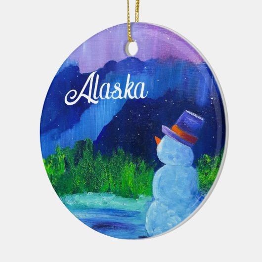 Sneeuwman Dreams Keramisch Ornament met ALASKA (Links)