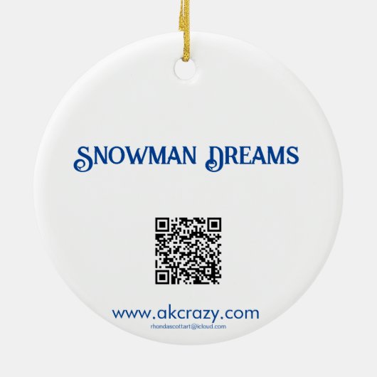Sneeuwman Dreams Keramisch Ornament met ALASKA (Achterkant)