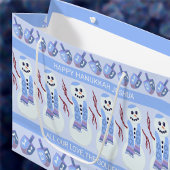 Sneeuwman Dreidels Fun Blauw en Wit Chanoeka Groot Cadeauzakje
