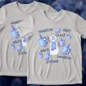 Sneeuwman Dreidels Grappig 8 Gekke Nachten Chanoek Tri-Blend Shirt
