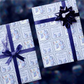 Sneeuwman Dreidels Schattigee Childs naam Happy Ch Cadeaupapier