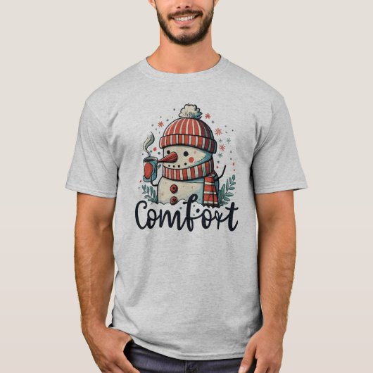 Sneeuwman Drink cacao - Grappig T-shirt (Voorkant)