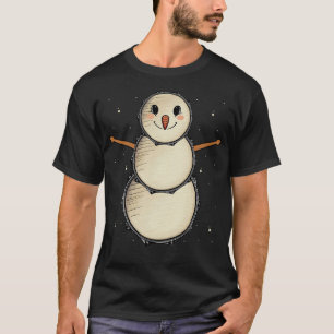 Sneeuwman Drums Percussionist Drummer Kerstmis T-shirt