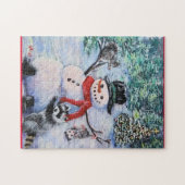 Sneeuwman, eekhoorn, wasbeer, opossum Puzzel (Horizontaal)