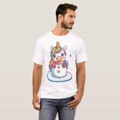 Sneeuwman Eenhoorn (1) T-shirt (Voorkant volledig)