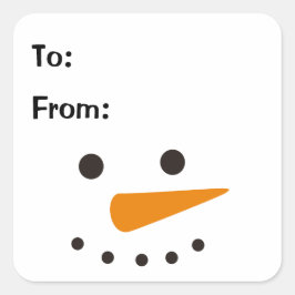 Sneeuwman Eenvoudig Kerstcadeau Vierkante Sticker