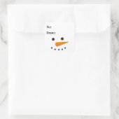 Sneeuwman Eenvoudig Kerstcadeau Vierkante Sticker (Tas)