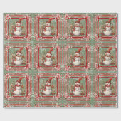  sneeuwman Elegant Kerstcadeau Cadeaupapier (Vlak)