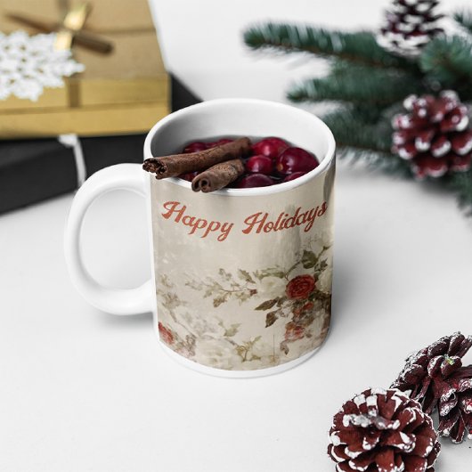  sneeuwman en bloemen koffie Mok