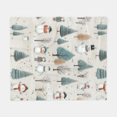 Sneeuwman en bomen fleece deken (Voorkant (Horizontaal))