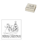 Sneeuwman en boom rubberstempel (Gestempeld)