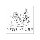 Sneeuwman en boom rubberstempel (Afrduk)