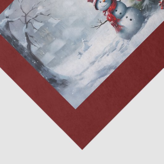 Sneeuwman en boomweefseldocument tissuepapier (Detail)