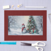 Sneeuwman en boomweefseldocument tissuepapier (Craft)