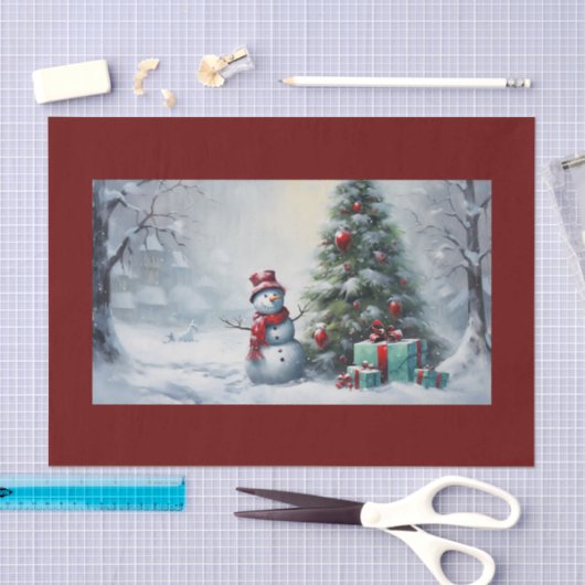 Sneeuwman en boomweefseldocument tissuepapier (Craft)