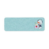 SNEEUWMAN EN CACAO MOK ADRESETIKETTEN ETIKET (Voorkant)