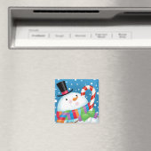 Sneeuwman en Candy Cane magneet (Insitu (Vaatwasser))
