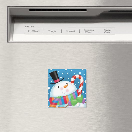 Sneeuwman en Candy Cane magneet (Insitu (Vaatwasser))