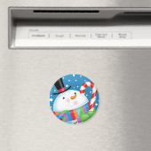Sneeuwman en Candy Cane Magnet (Insitu (Vaatwasser))