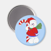 Sneeuwman en Candycane Magneet (Voorkant / Achterkant)