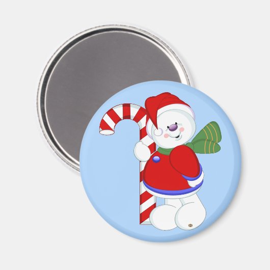 Sneeuwman en Candycane Magneet (Voorkant / Achterkant)